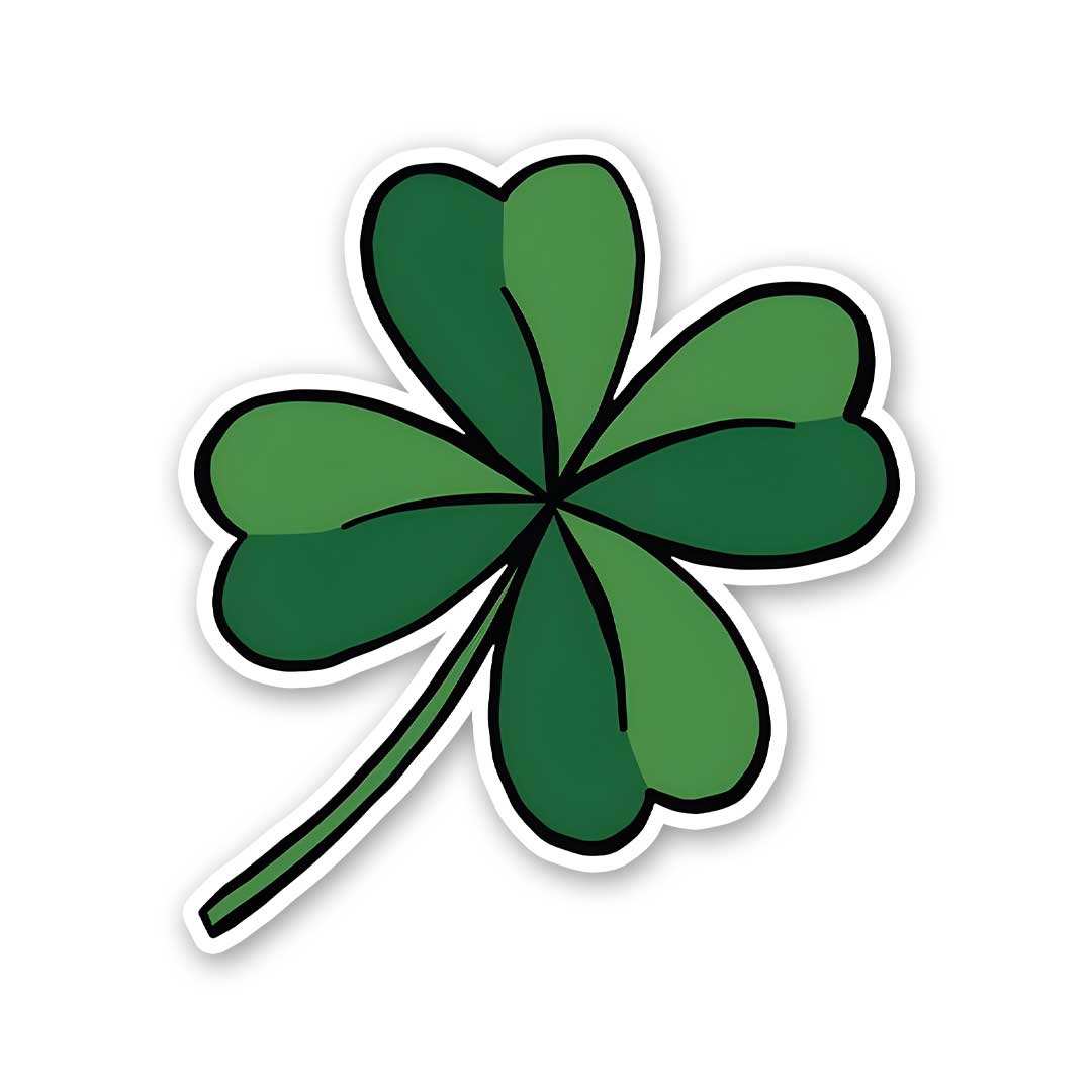 Four - Leaf Clover Sticker waterproof vinyl decal for laptop, bike, car & bottle