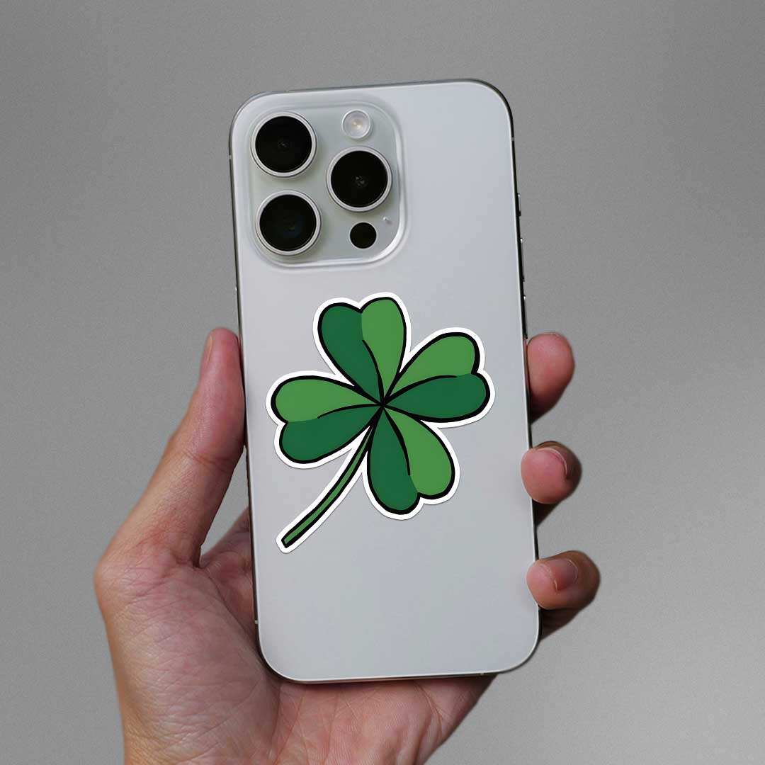 Four - Leaf Clover Sticker waterproof vinyl decal for laptop, bike, car & bottle