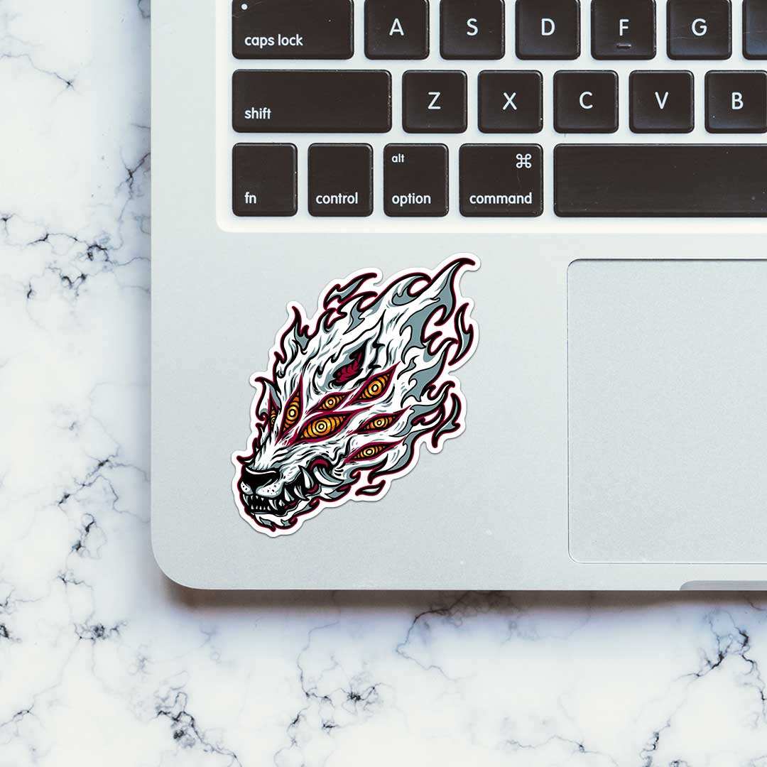 Fox Devil Chainsaw Man Sticker waterproof vinyl decal for laptop, bike, car & bottle