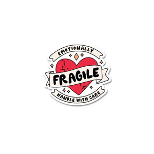Fragile Handle With Care Sticker waterproof vinyl decal for laptop, bike, car & bottle