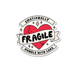 Fragile Handle With Care Sticker waterproof vinyl decal for laptop, bike, car & bottle