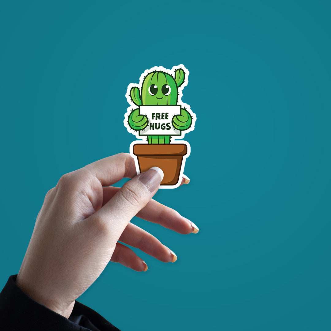 Free Hugs Sticker waterproof vinyl decal for laptop, bike, car & bottle