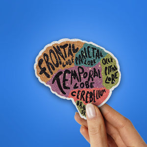 Frontal Temporal Glitter Sticker waterproof vinyl decal for laptop, bike, car & bottle