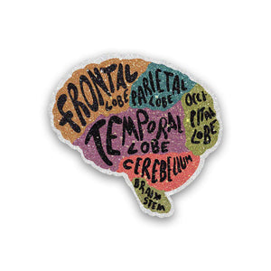 Frontal Temporal Glitter Sticker waterproof vinyl decal for laptop, bike, car & bottle