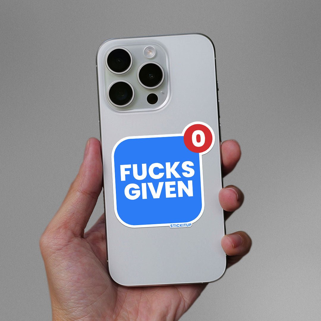 Fucks Given 0 Sticker waterproof vinyl decal for laptop, bike, car & bottle