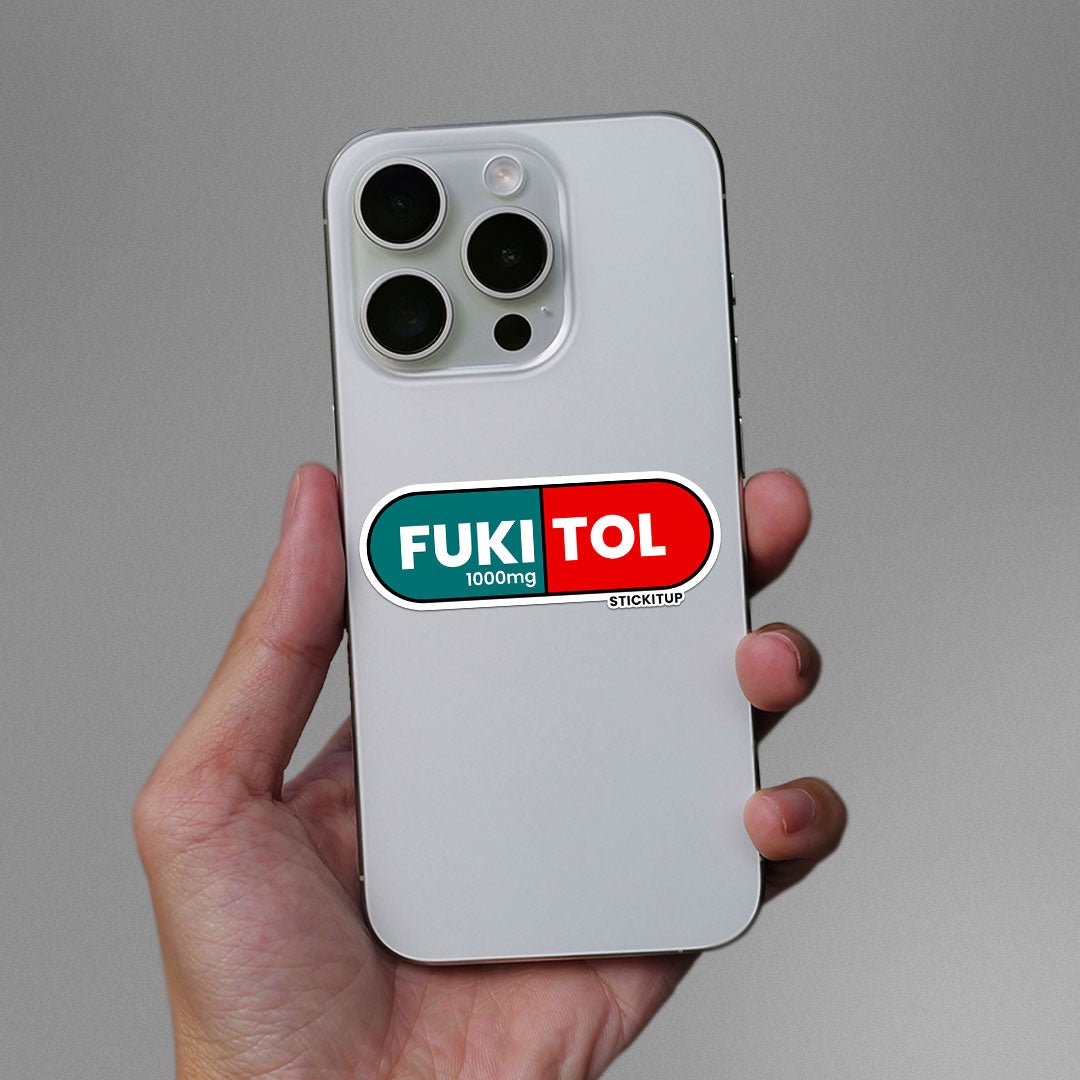 Fukitol Sticker waterproof vinyl decal for laptop, bike, car & bottle