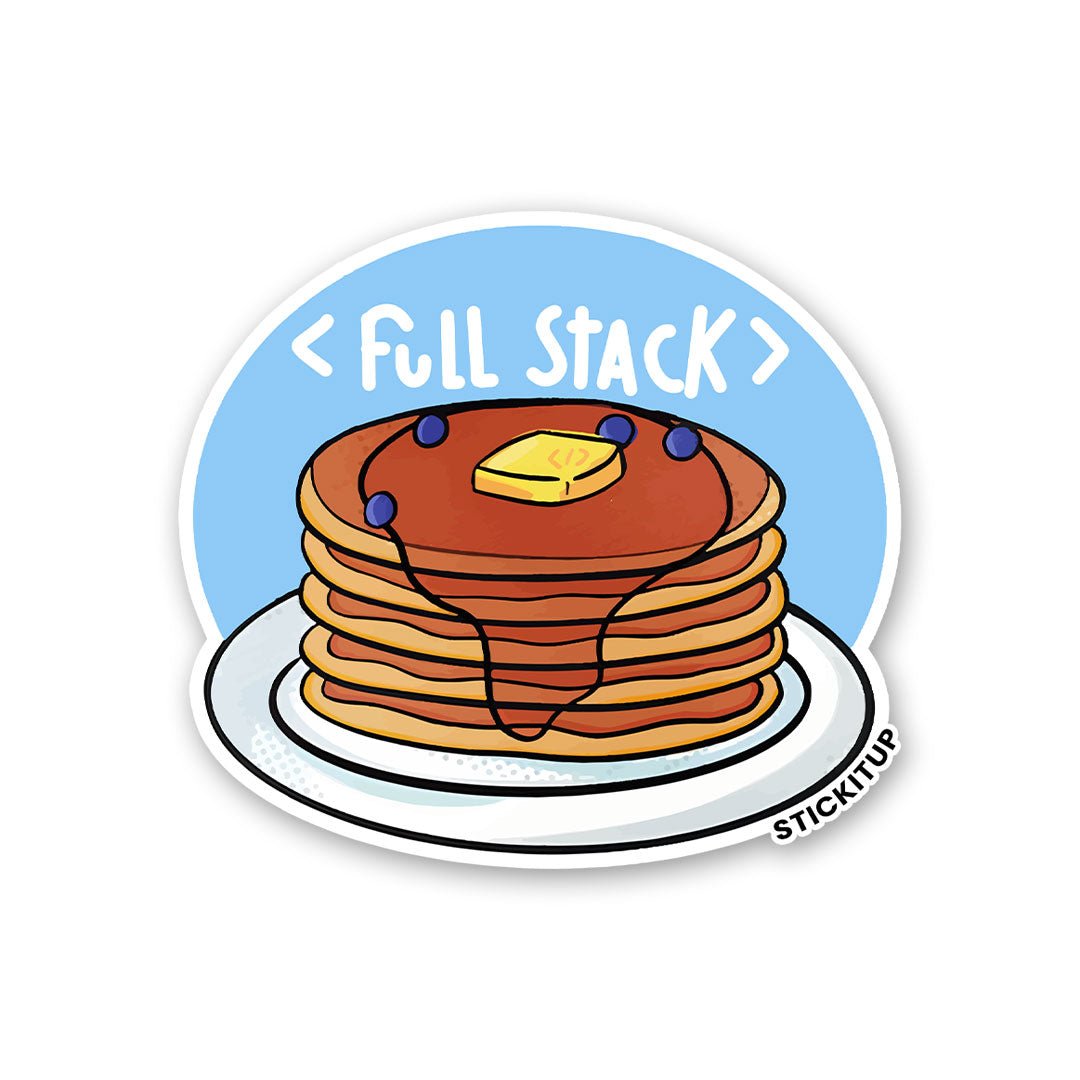 Full Stack Sticker waterproof vinyl decal for laptop, bike, car & bottle