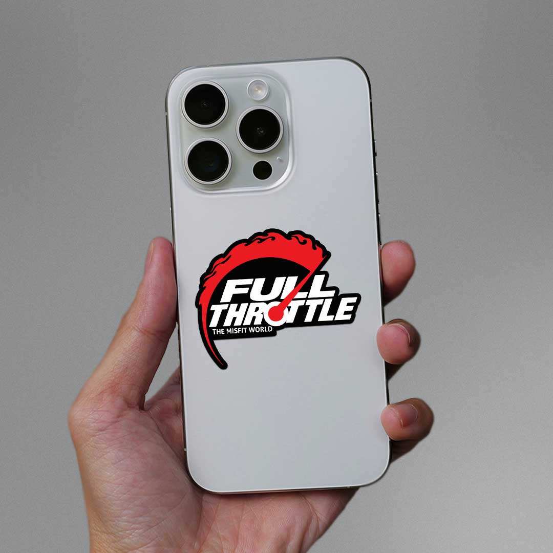 Full Throttle Sticker waterproof vinyl decal for laptop, bike, car & bottle