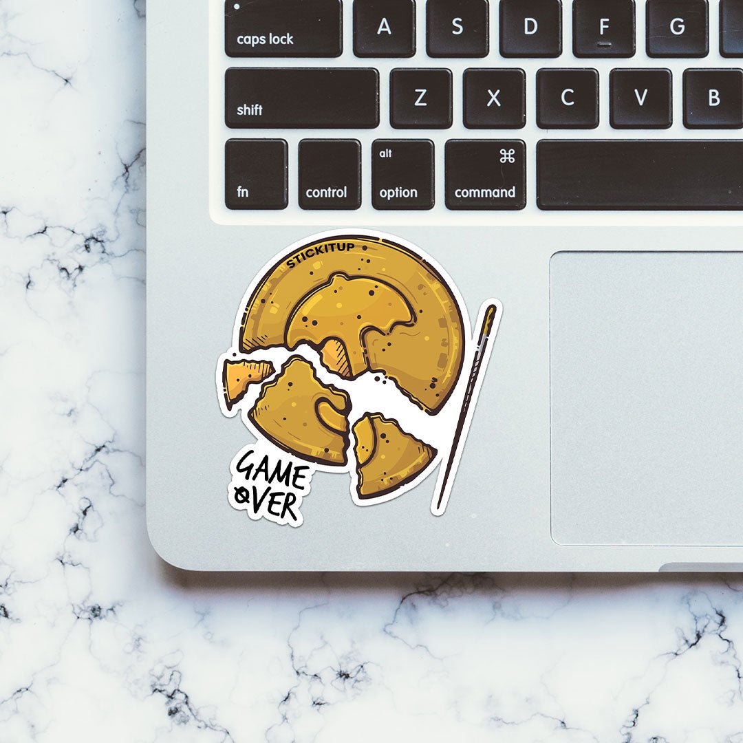 Game Over Sticker waterproof vinyl decal for laptop, bike, car & bottle
