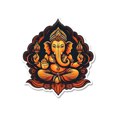 Ganpati Bappa Sticker waterproof vinyl decal for laptop, bike, car & bottle