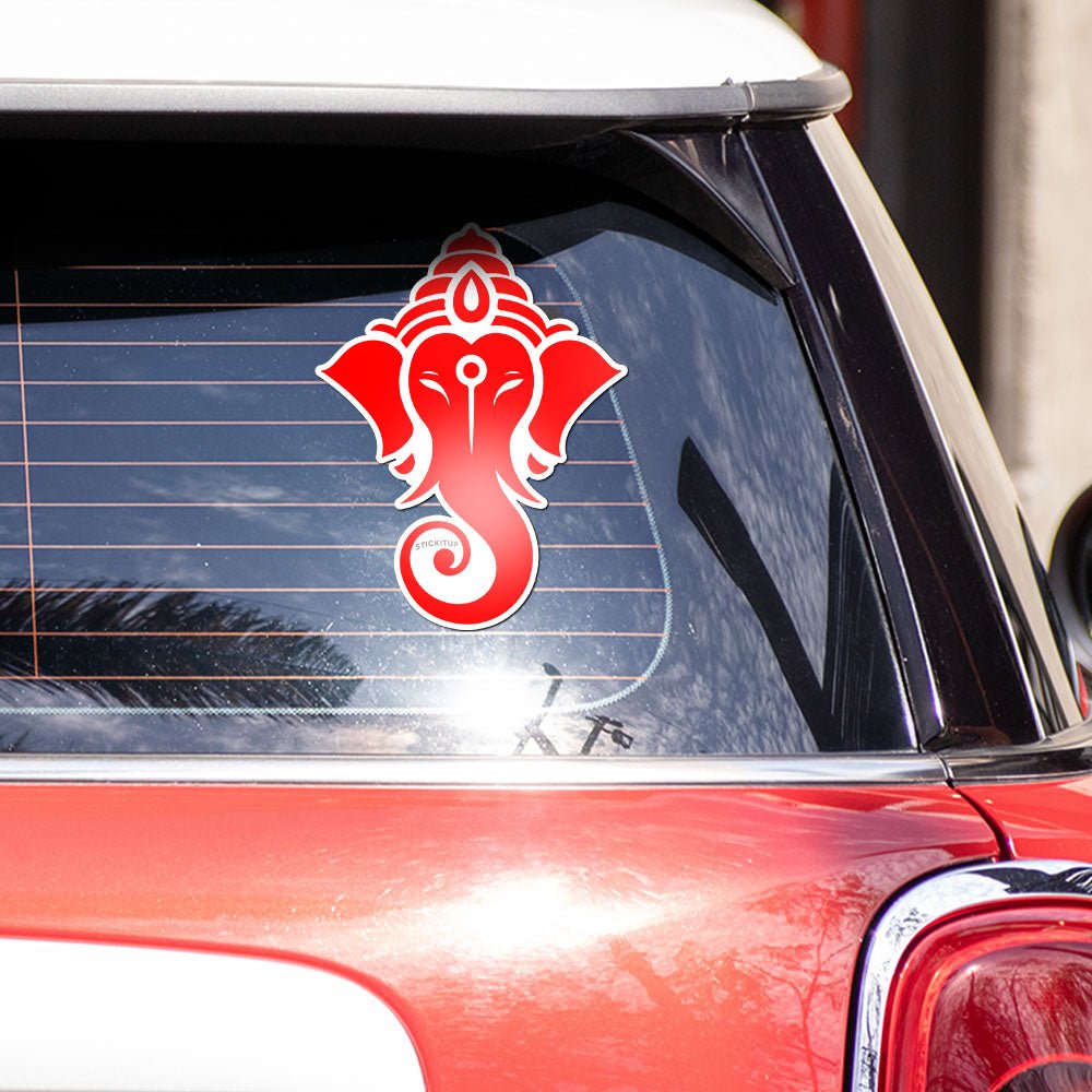 Ganpatibapa Mukh Bumper Sticker waterproof vinyl decal for laptop, bike, car & bottle