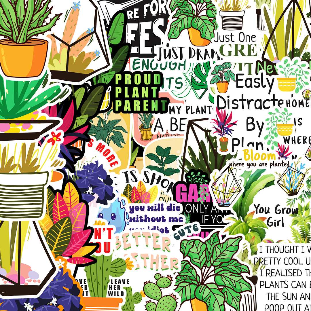 Gardening Sticker Packs [50 sticker] waterproof vinyl decal for laptop, bike, car & bottle