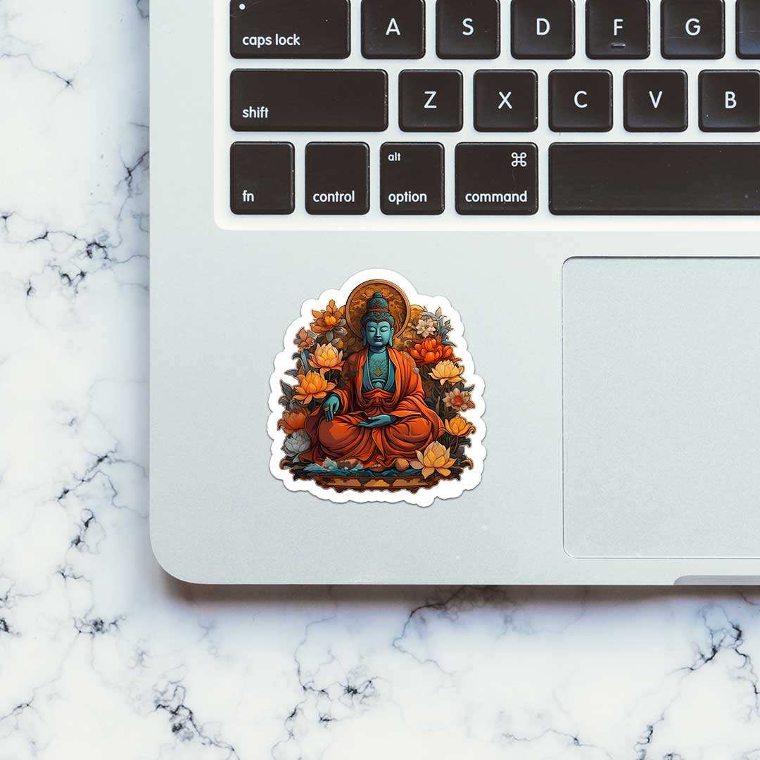 Gautama Buddha Sticker waterproof vinyl decal for laptop, bike, car & bottle