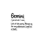 Gemini Sticker waterproof vinyl decal for laptop, bike, car & bottle
