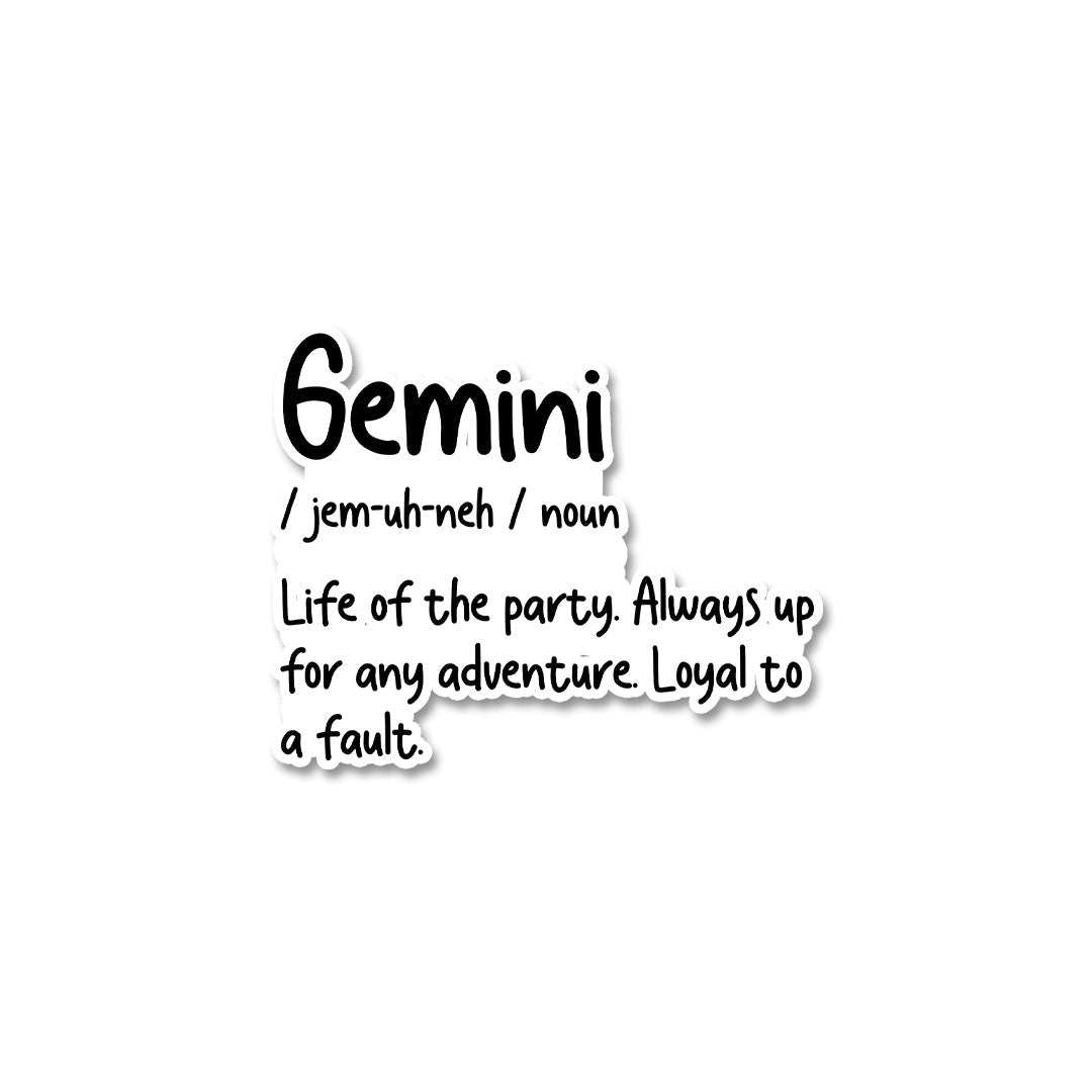 Gemini Sticker waterproof vinyl decal for laptop, bike, car & bottle