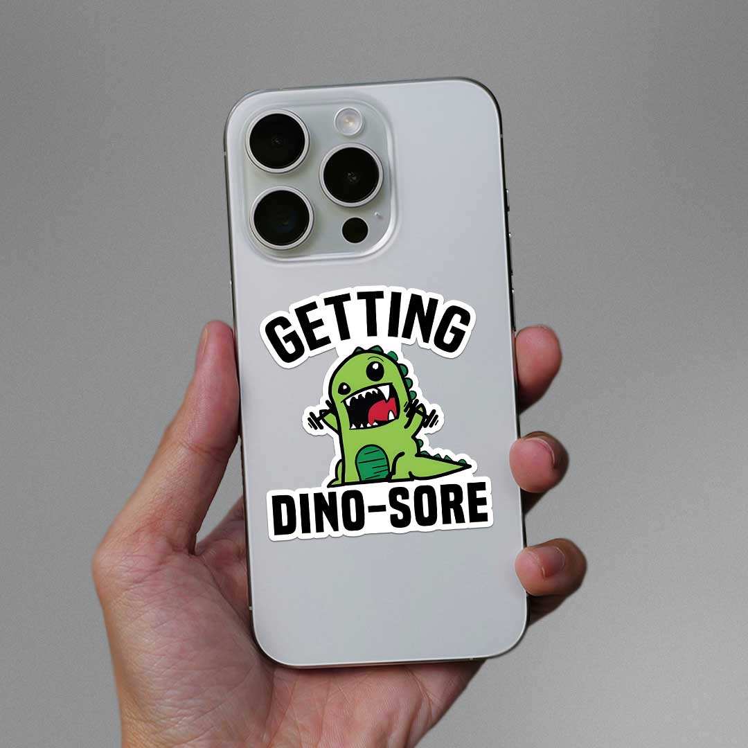 Getting Dinosore Sticker waterproof vinyl decal for laptop, bike, car & bottle
