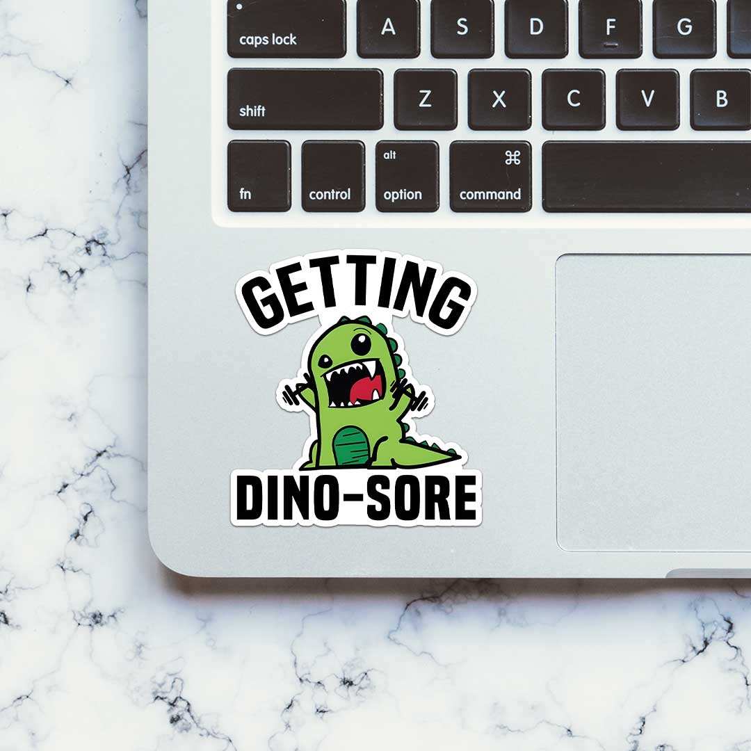 Getting Dinosore Sticker waterproof vinyl decal for laptop, bike, car & bottle