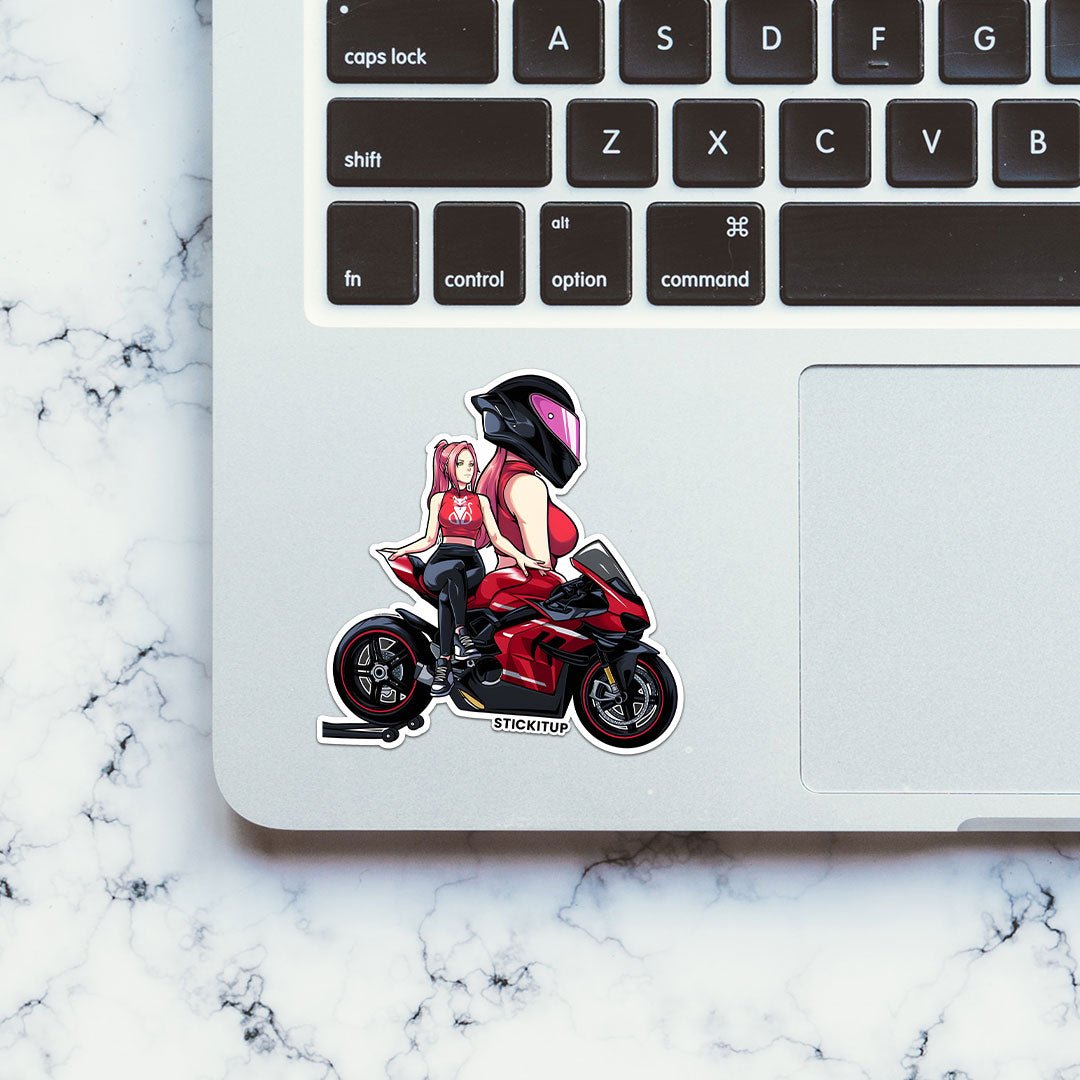 GIRL BIKE Sticker waterproof vinyl decal for laptop, bike, car & bottle