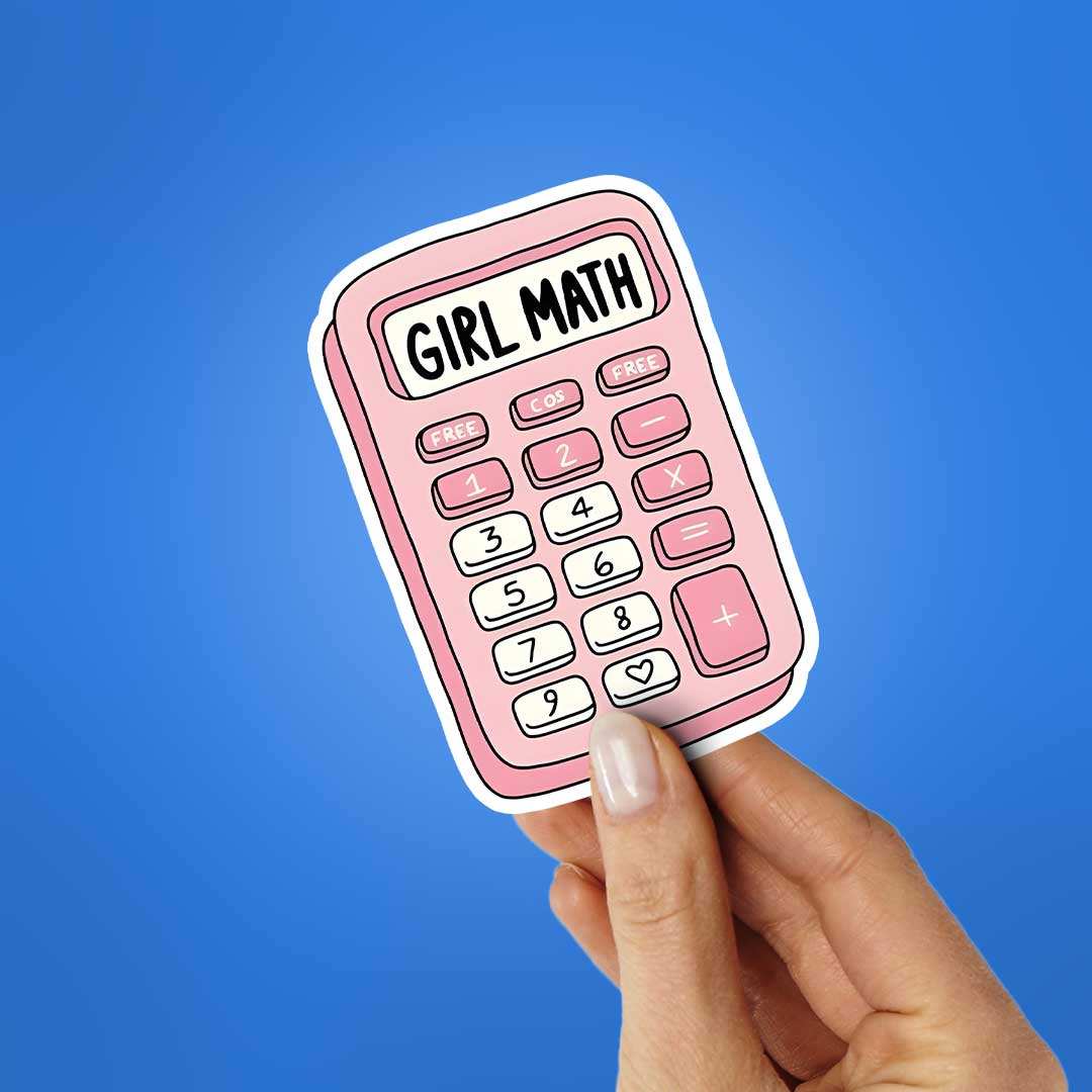 Girl Math Sticker waterproof vinyl decal for laptop, bike, car & bottle