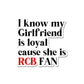 Girlfriend Is Rcb Fan Sticker waterproof vinyl decal for laptop, bike, car & bottle