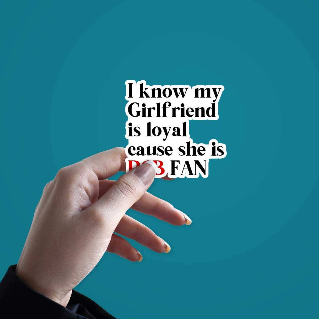 Girlfriend Is Rcb Fan Sticker waterproof vinyl decal for laptop, bike, car & bottle