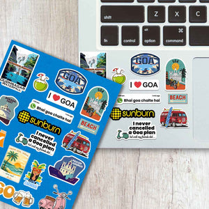 Goa Sticker Sheet waterproof vinyl decal for laptop, bike, car & bottle