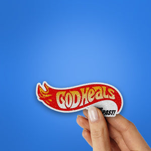God Heals 0.1 Glitter Sticker waterproof vinyl decal for laptop, bike, car & bottle