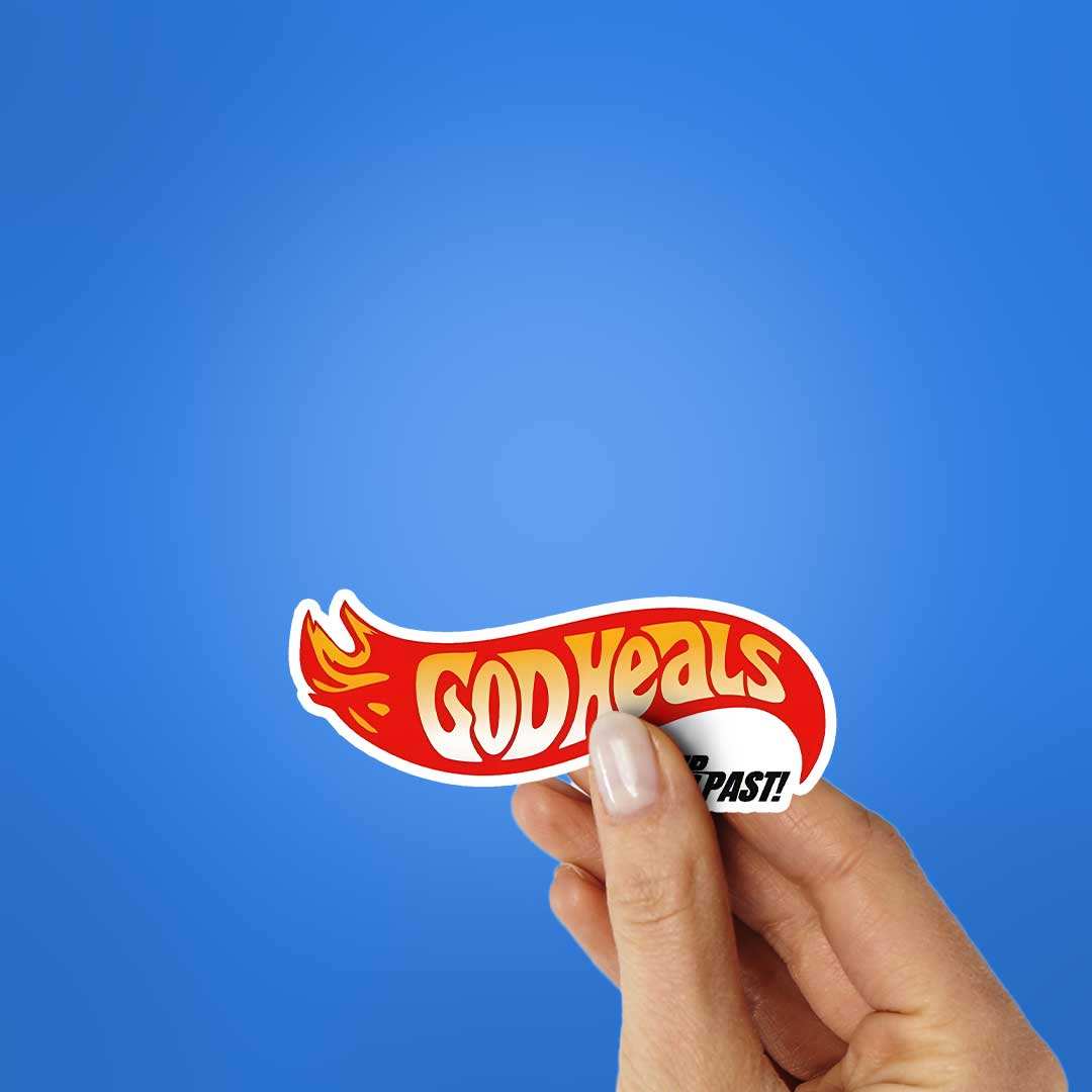 God Heals Sticker waterproof vinyl decal for laptop, bike, car & bottle