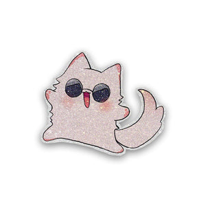 Gojo Cat Glitter Sticker waterproof vinyl decal for laptop, bike, car & bottle
