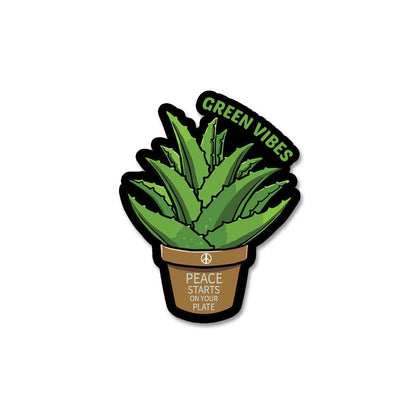 Green Vibes Sticker waterproof vinyl decal for laptop, bike, car & bottle