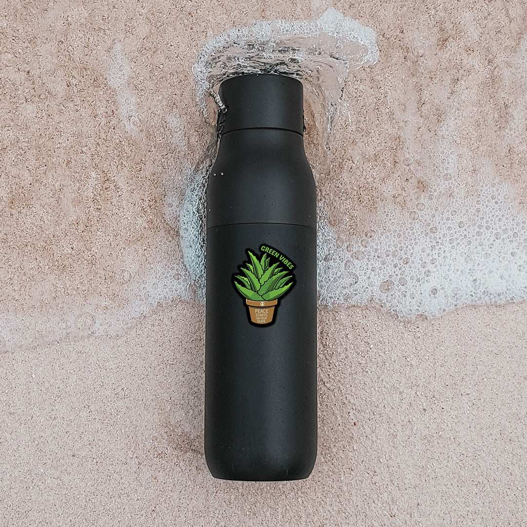 Green Vibes Sticker waterproof vinyl decal for laptop, bike, car & bottle