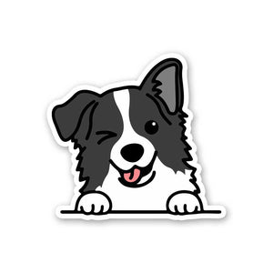 Grey puppy Sticker waterproof vinyl decal for laptop, bike, car & bottle