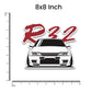 GTR R32 Bumper Sticker waterproof vinyl decal for laptop, bike, car & bottle