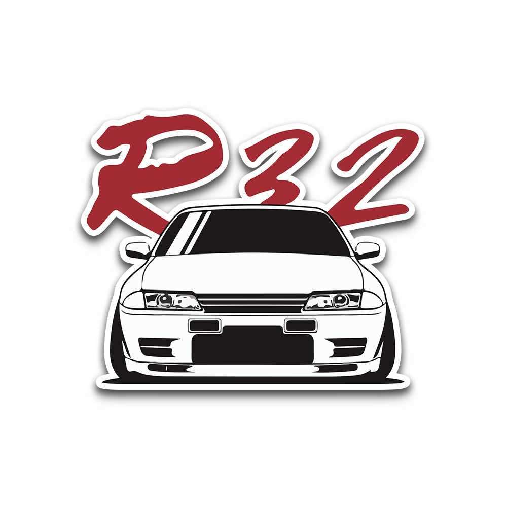 GTR R32 Bumper Sticker waterproof vinyl decal for laptop, bike, car & bottle