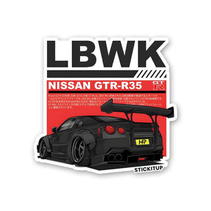 GTR R35 Sticker waterproof vinyl decal for laptop, bike, car & bottle