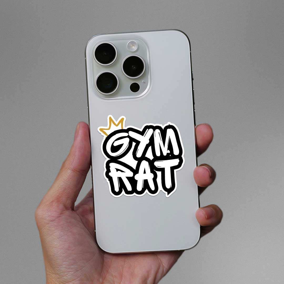 Gym Rat Sticker waterproof vinyl decal for laptop, bike, car & bottle