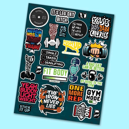 Gym Sheet waterproof vinyl decal for laptop, bike, car & bottle