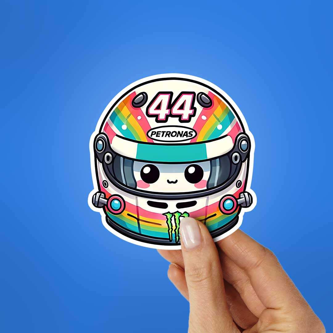 Hamilton Helmet Sticker waterproof vinyl decal for laptop, bike, car & bottle