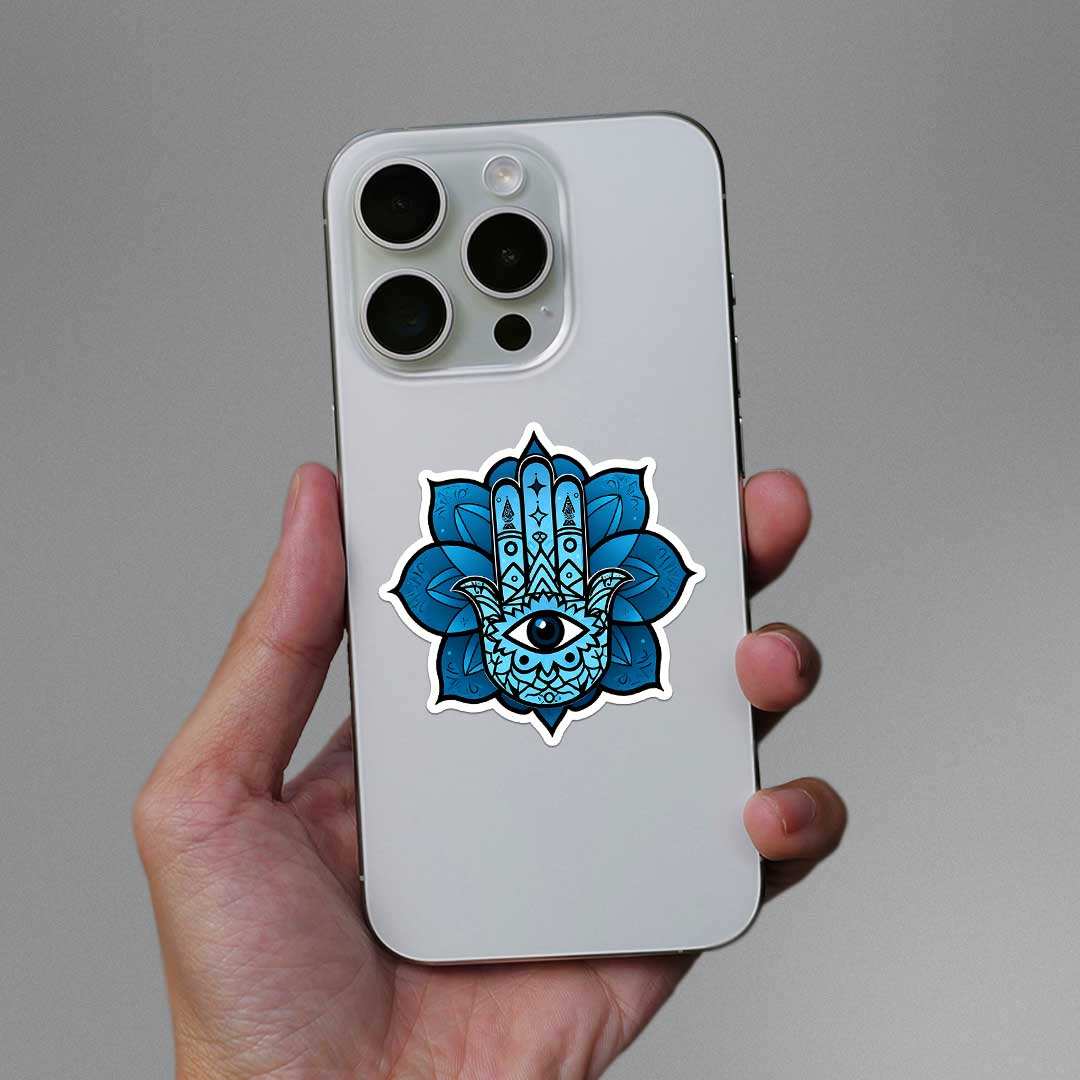 Hamsa Hand Sticker waterproof vinyl decal for laptop, bike, car & bottle
