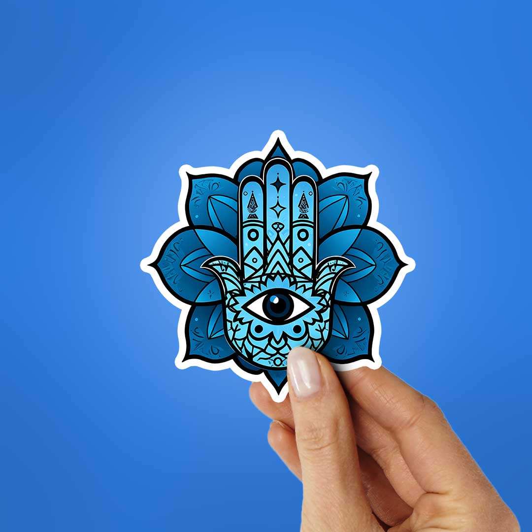Hamsa Hand Sticker waterproof vinyl decal for laptop, bike, car & bottle