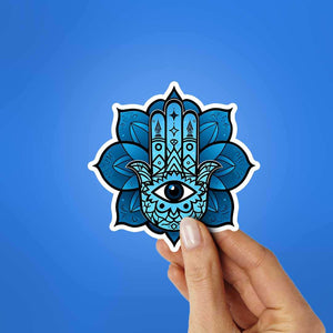 Hamsa Hand Sticker waterproof vinyl decal for laptop, bike, car & bottle