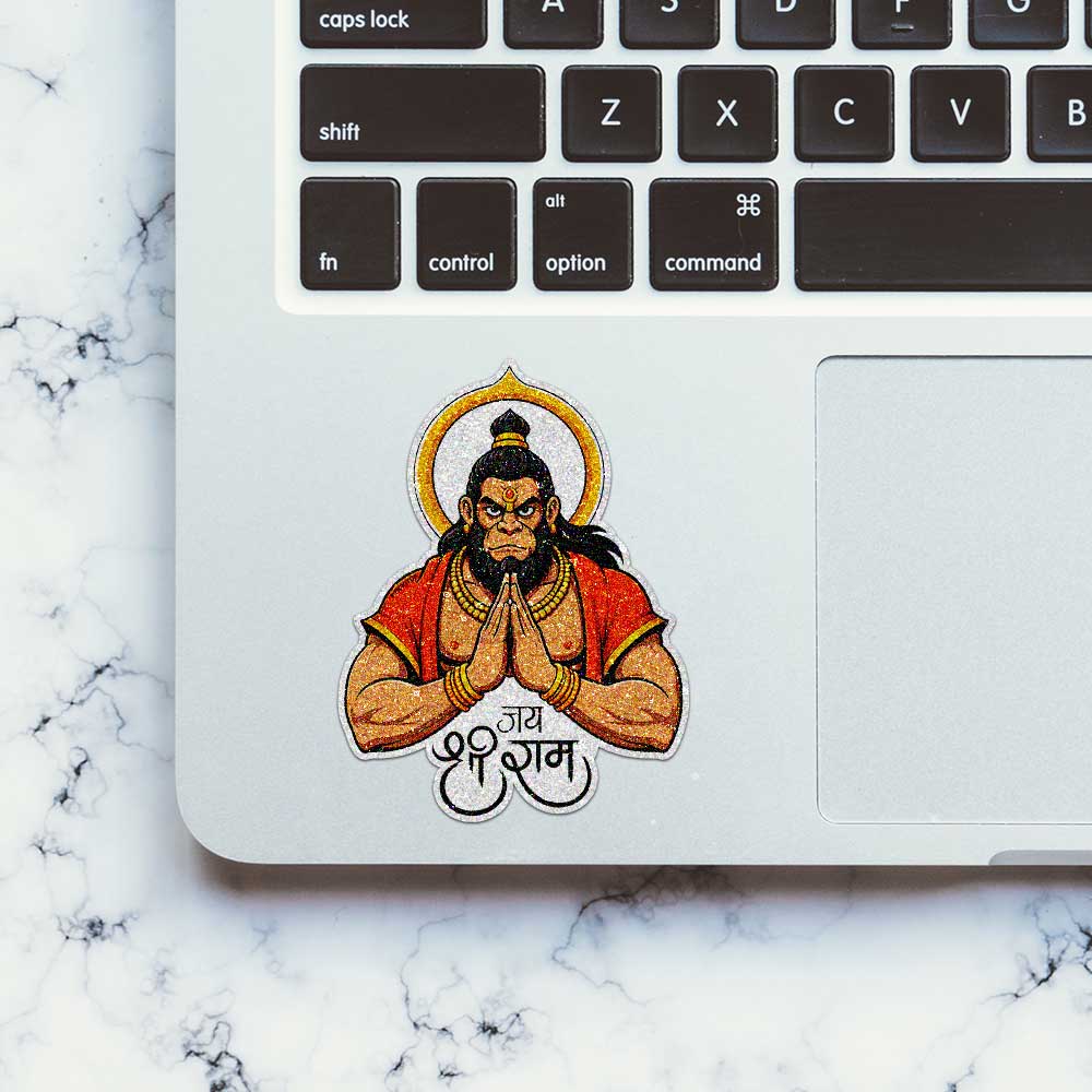 Hanuman In Prayer Glitter Sticker - Glitter Stickers | STICK IT UP