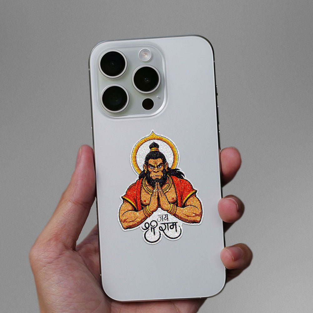 Hanuman In Prayer Glitter Sticker - Glitter Stickers | STICK IT UP