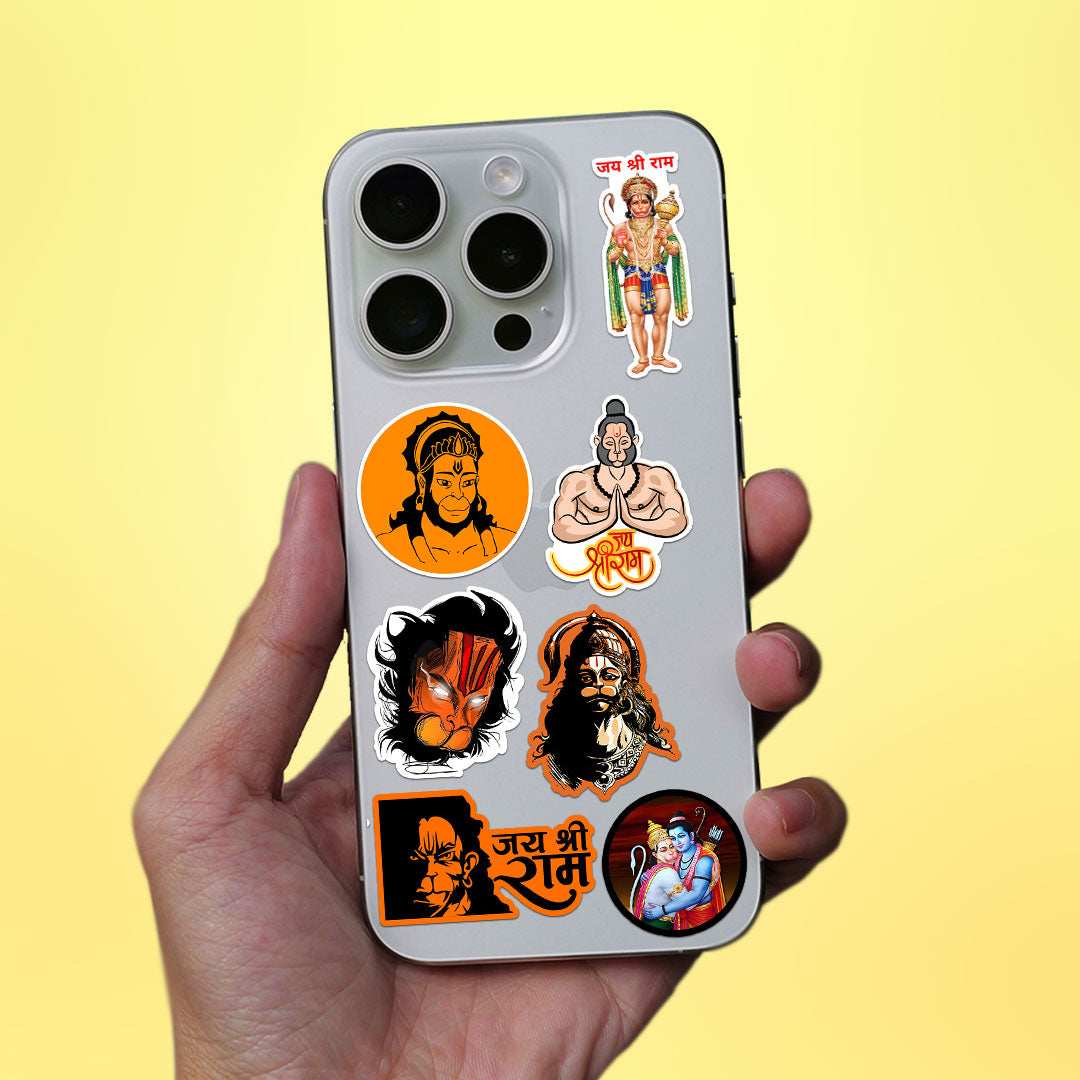 Hanuman Mini Sticker Sheet waterproof vinyl decal for laptop, bike, car & bottle