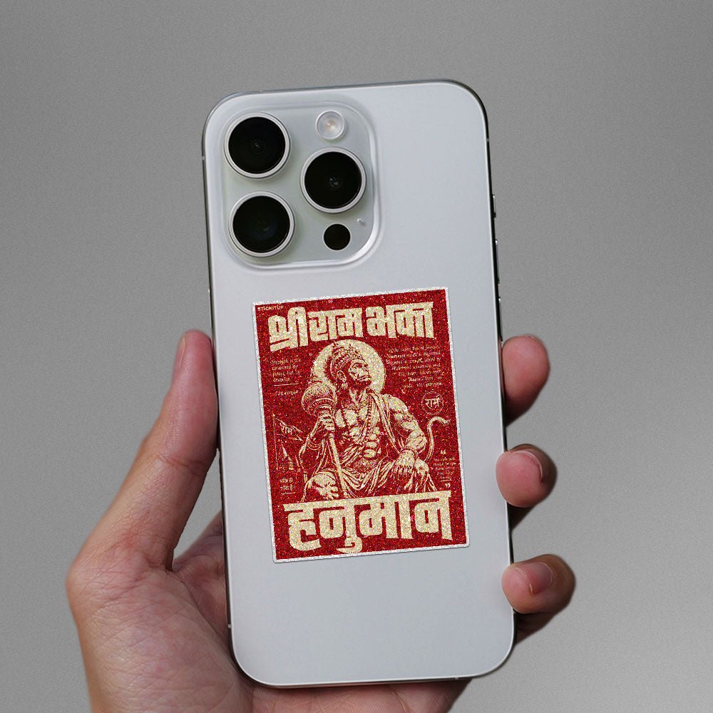 Hanuman Vintage Poster Glitter Sticker - Glitter Stickers | STICK IT UP