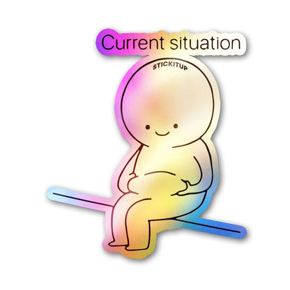 Happy & Heavy Holographic Stickers waterproof vinyl decal for laptop, bike, car & bottle