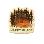 Happy Place Sticker waterproof vinyl decal for laptop, bike, car & bottle