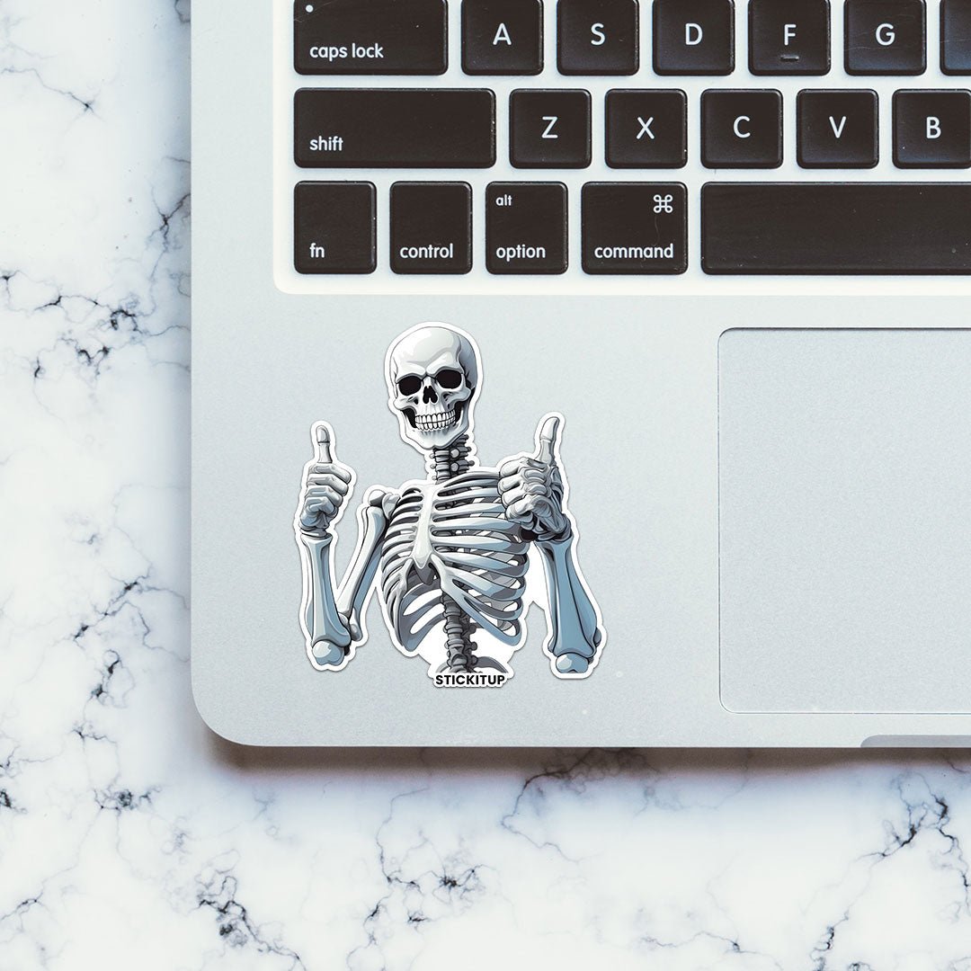 HAPPY SKULL Sticker waterproof vinyl decal for laptop, bike, car & bottle