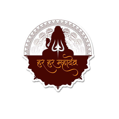 Har Har Mahadev Sticker waterproof vinyl decal for laptop, bike, car & bottle
