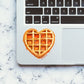 HEART SHAPED WAFFLE Sticker waterproof vinyl decal for laptop, bike, car & bottle